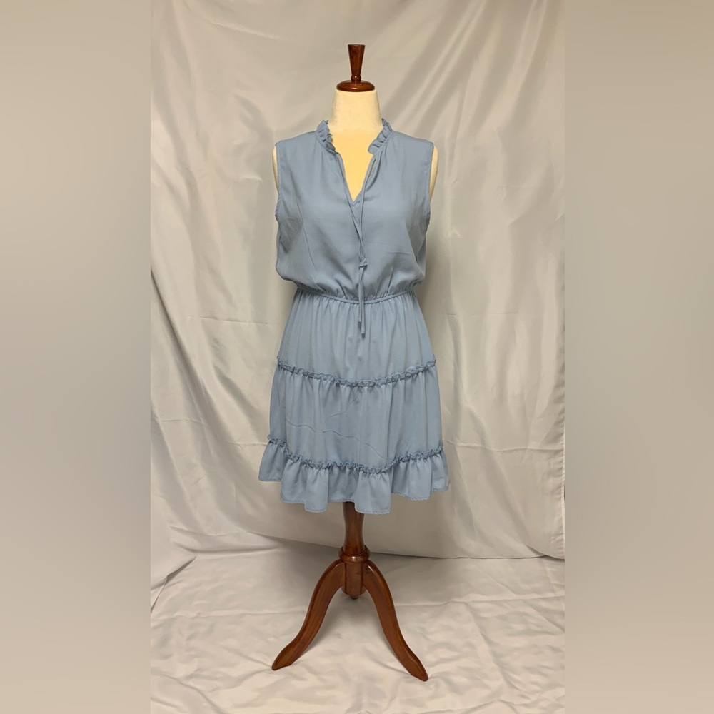 Ruffled Tie Neck Mini Dress